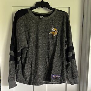 MN Vikings NFL Gray and Black Long Sleeve Shirt